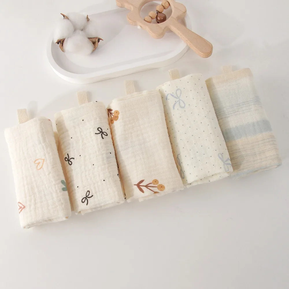 Portable High Quality 4-Layer Pure Cotton Cotton Washcloth Absorbent Soft Square Towels Gauze Cotton Towels Newborn Burp Cloth
