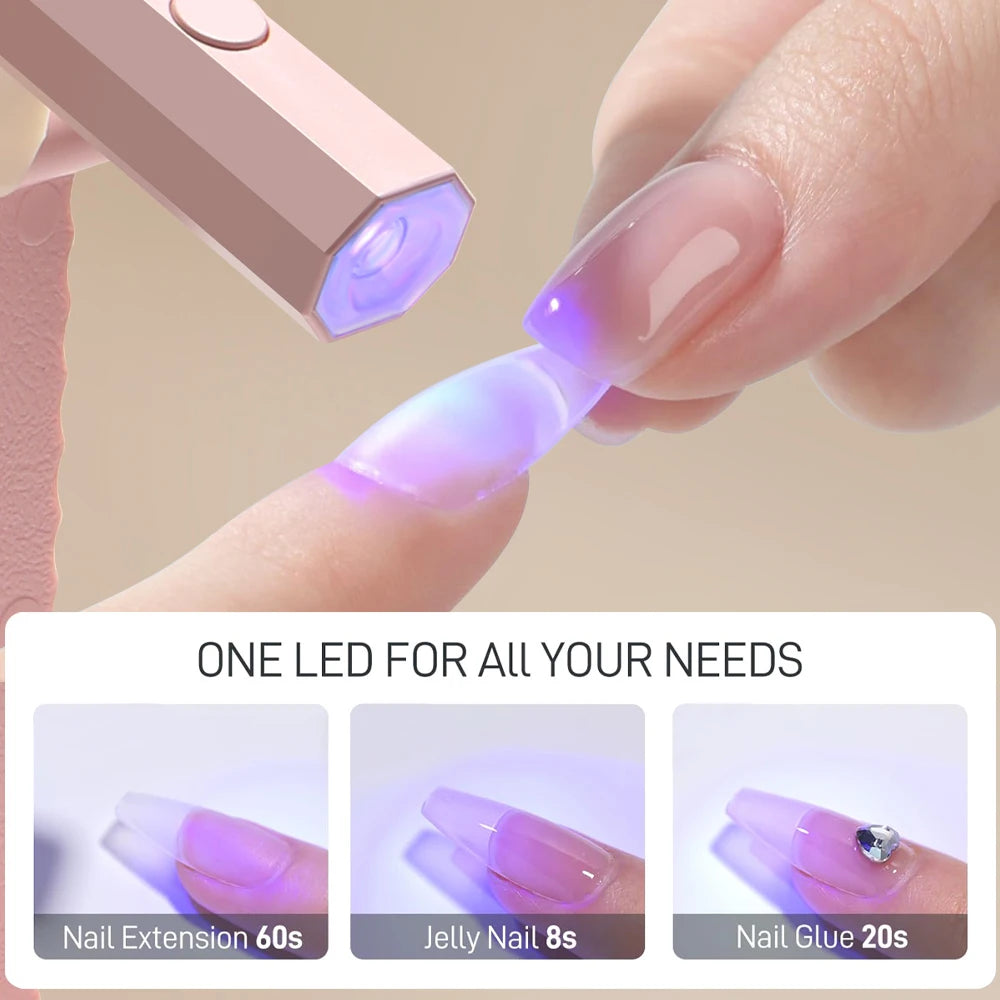 YIKOOLIN Convenient Rechargeable Nail Dryer UV LED Handheld Lamp Fast Curing All Gel Polish Mini Manicure Tool USB Portable Ligh