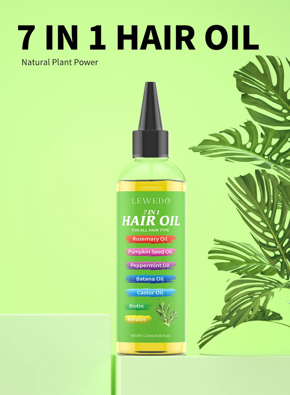 7-IN-1 Hair Oil for All Hair Types Natural Plant Oils Complex Hair Care Serum Reduces Breakage Hydration & Shine Hair Essence