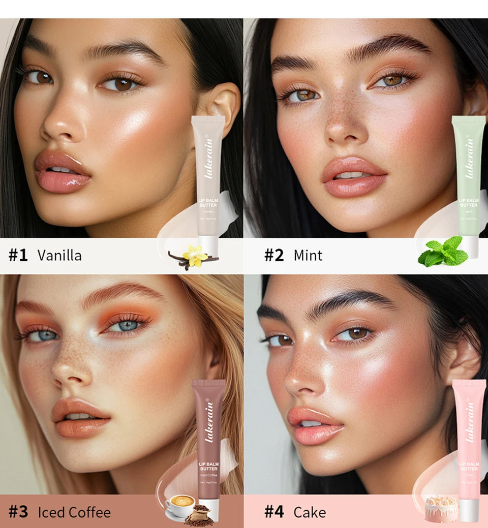 Summer Lip Balm Moisturizing Mirror Lip Gloss Lip Vanilla Mint Iced Coffee Cake Smell Lipstick Transparent Lip Oil  Makeup