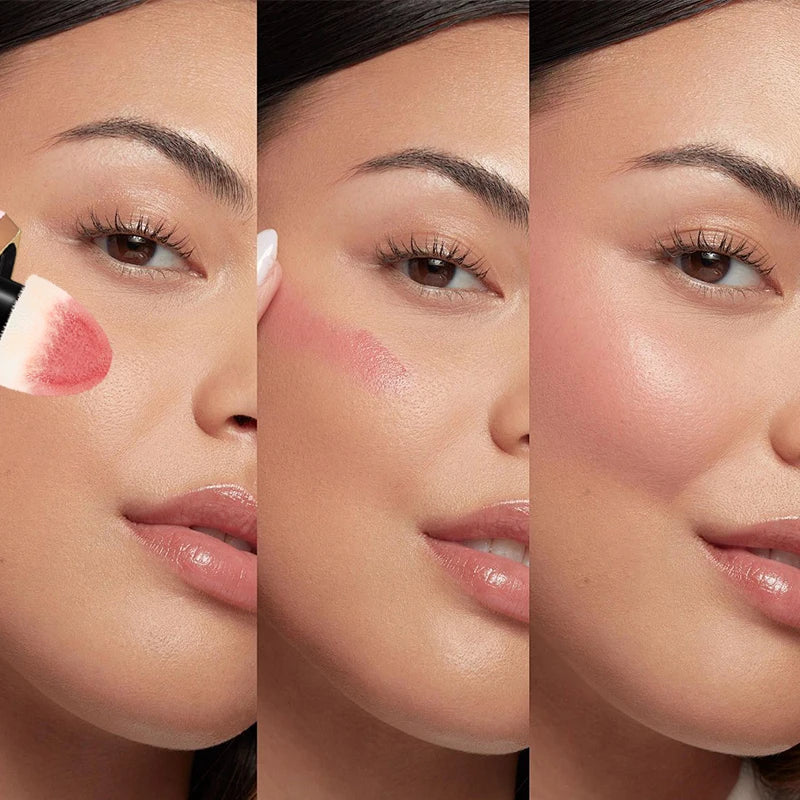 TVLV 4 Colour Matte Liquid Blush Easy to Apply Long Lasting Waterproof Blush Sponge Brush Head
