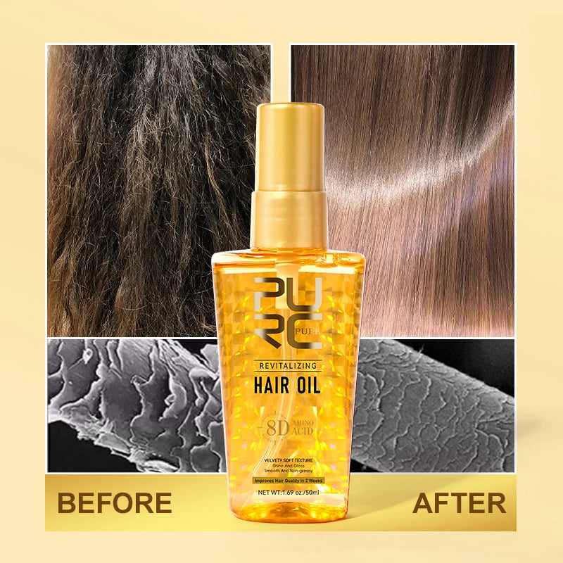 PURC Smoothing Argan Oil Hair Care Nourishing Soft Repair Damaged Frizz Hair Serum Scalp Treatment Hair Care Products