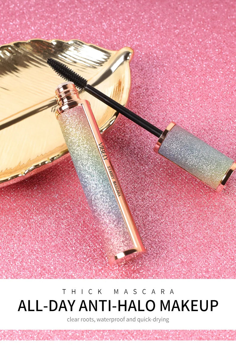 4D Brilliant Starry Sky Black Mascara Slim, Thick, Curled, Waterproof, Long Lasting, Non Staying Mascara