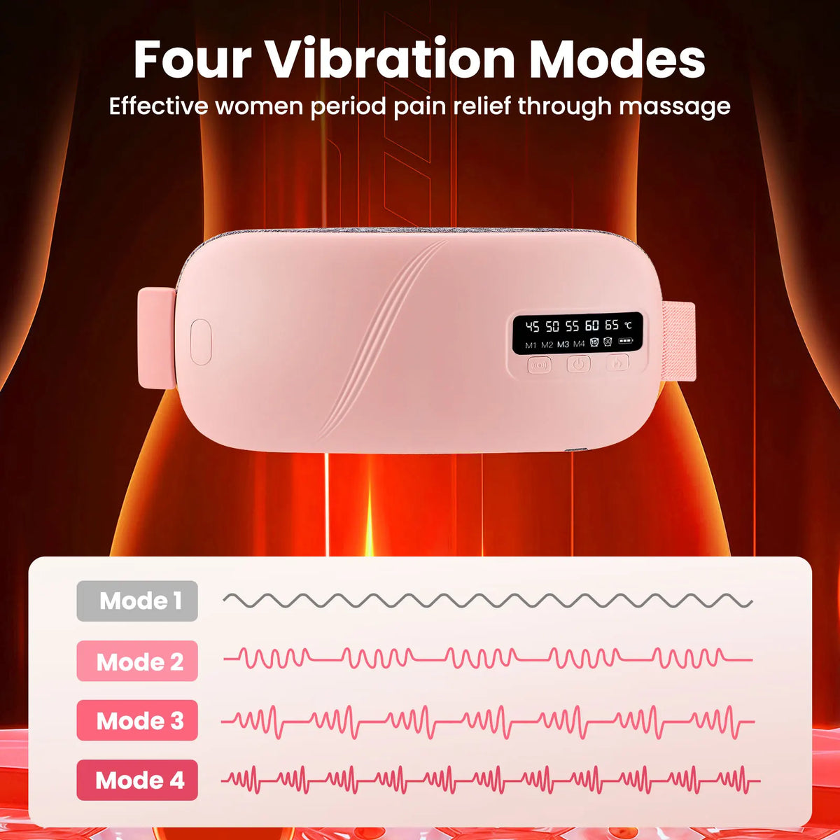 Heating Pad for Menstrual Cramps Vibration Electric Massager Abdominal Period Warm Palace Belt Uterine Warming for Women