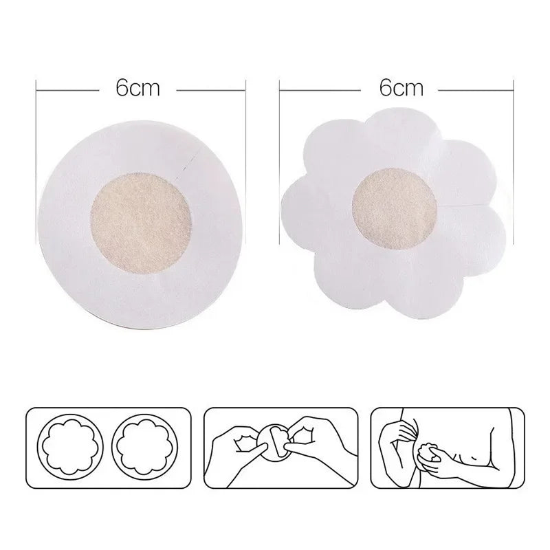 1Box Safety Nipple Cover Stickers Sexy Breast Lift Tape Patch Intimates Female Self-Adhesive Invisible Bra Chest Nipple Padding