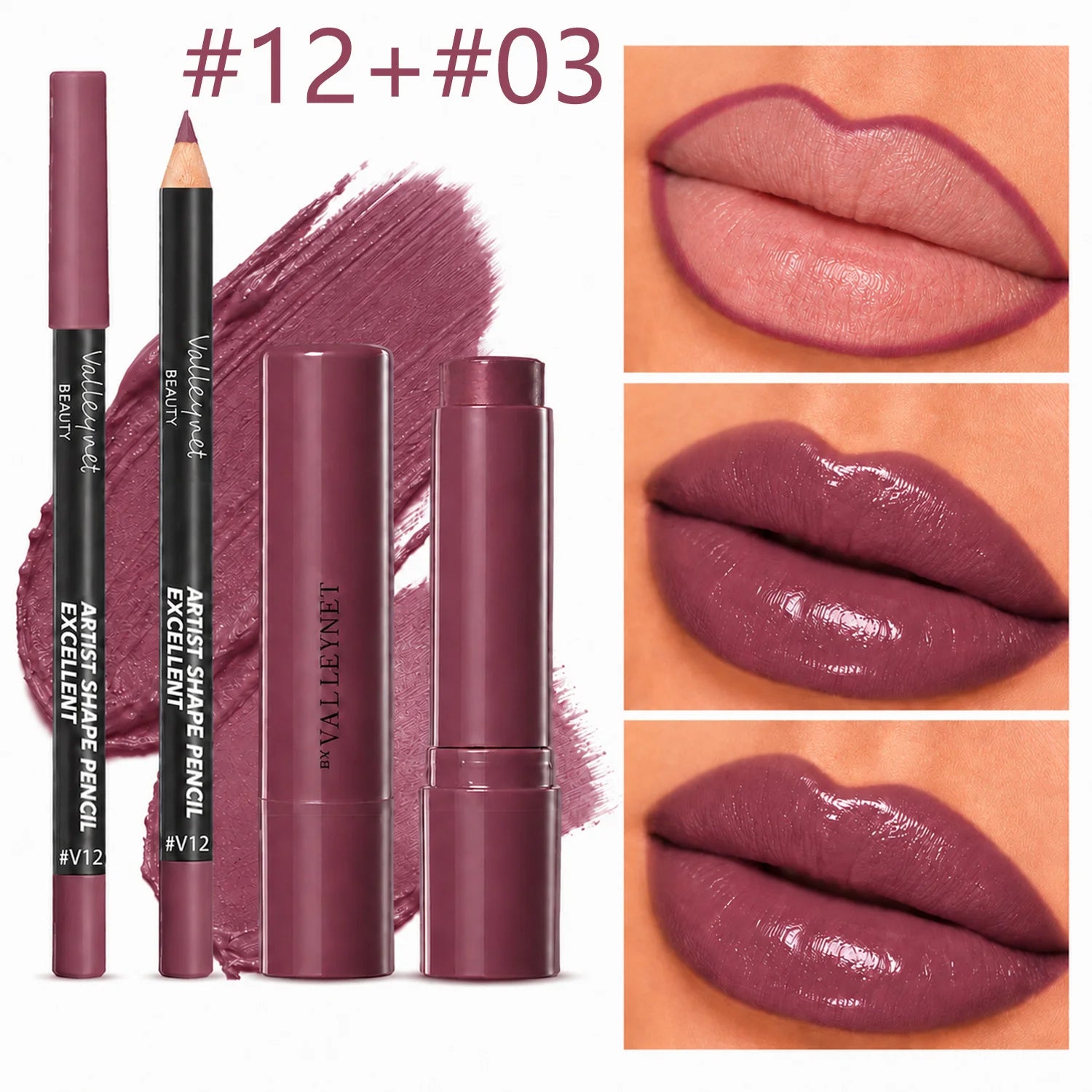 2pcs/Set Lip Liner&Moisturizing Lipstick-Precise Definition&Hydrating Color-Waterproof Long-Lasting Smudge-Proof-Natural