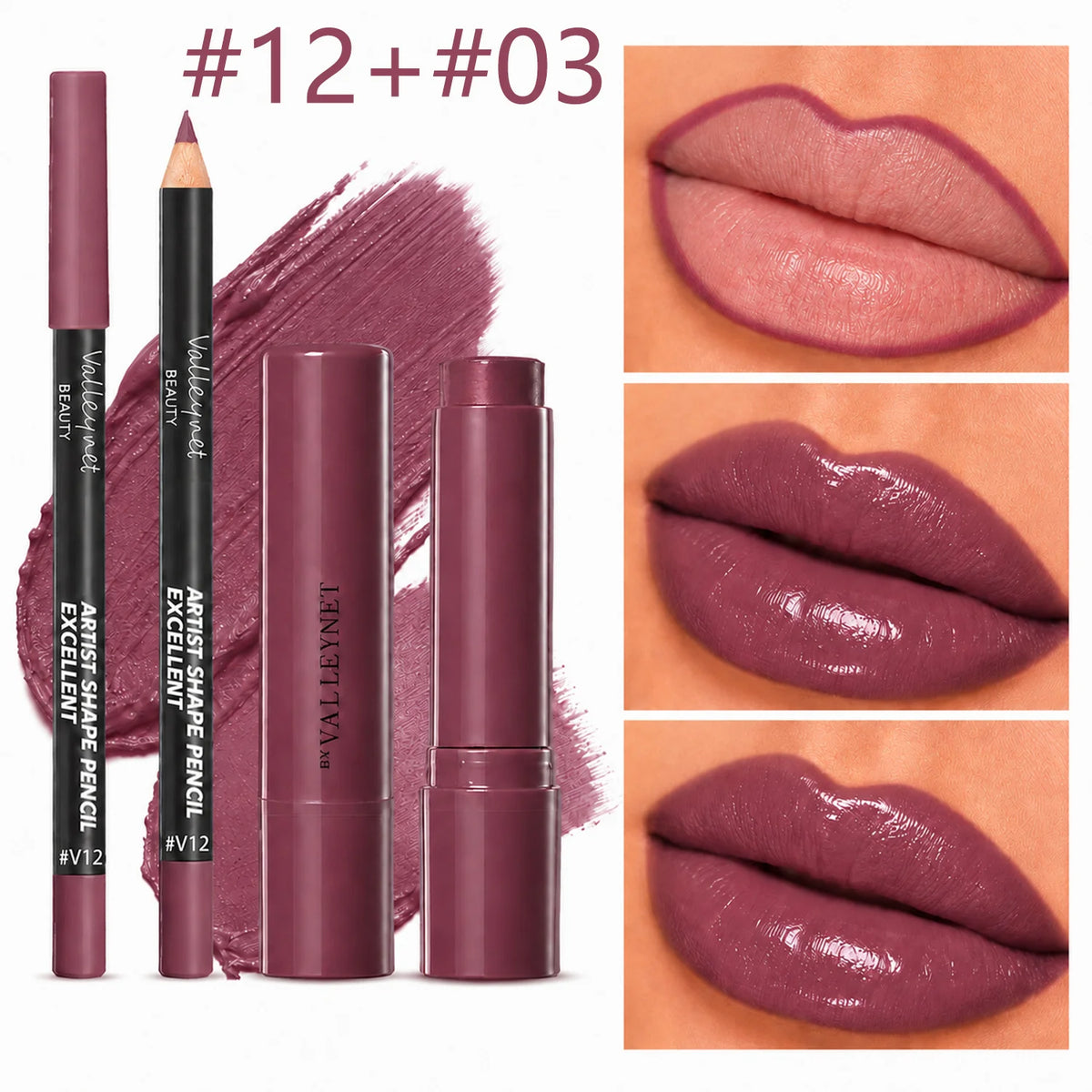 2pcs/Set Lip Liner&Moisturizing Lipstick-Precise Definition&Hydrating Color-Waterproof Long-Lasting Smudge-Proof-Natural