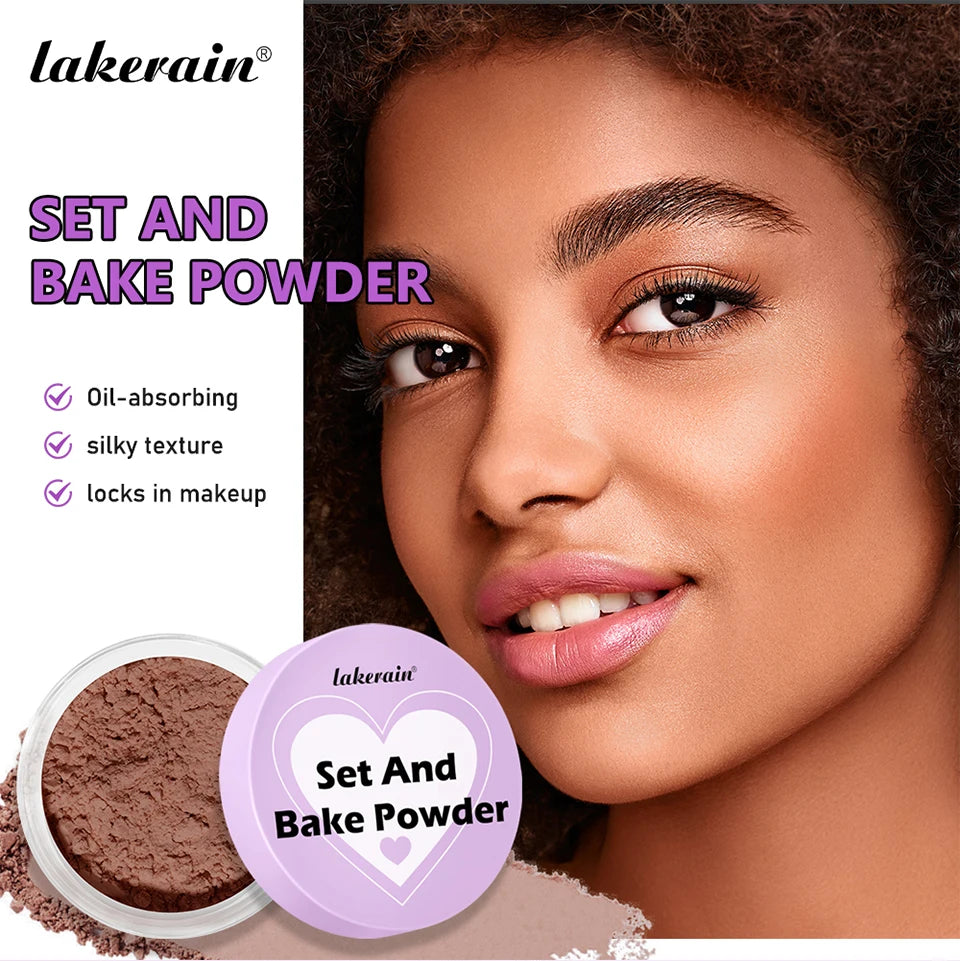 Lakerain Loose Baking Setting Powder Oil Control Natural Matte Finish Long Lasting Makeup Setting Powder Korean Cosmetic 4colors