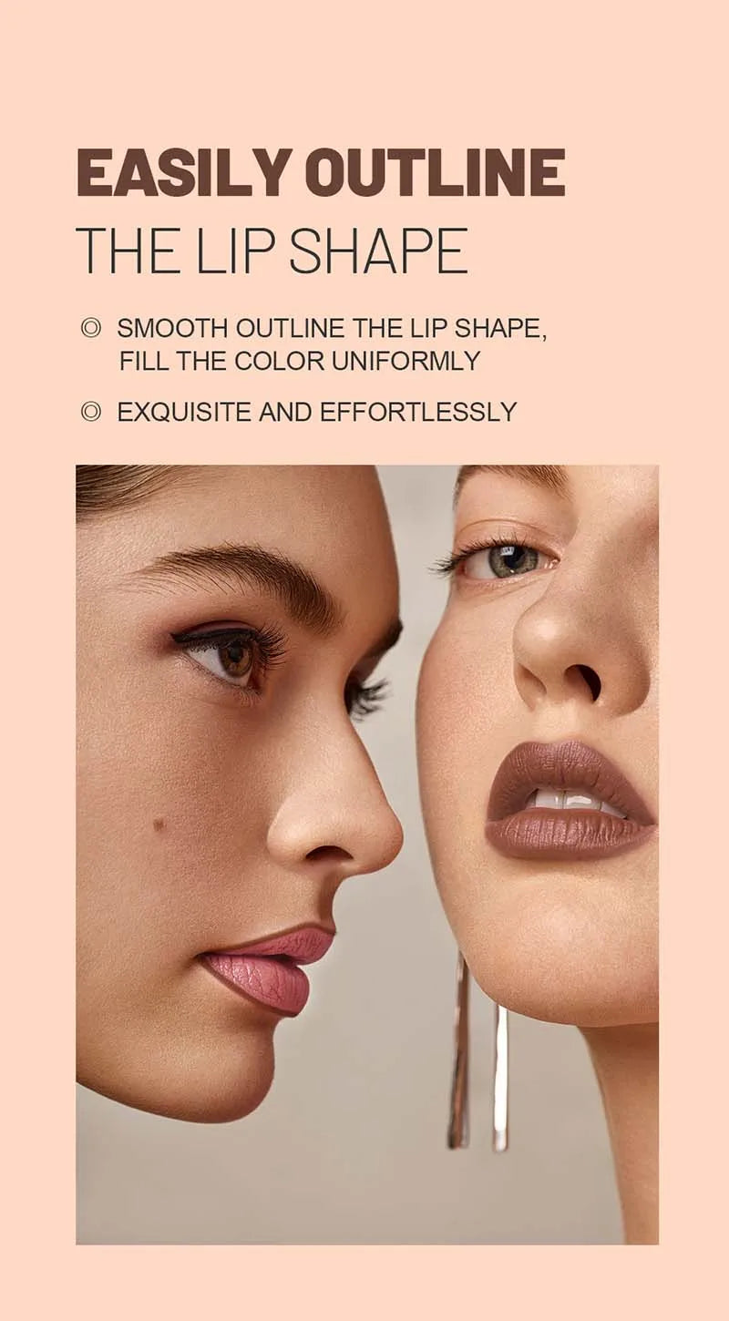 Matte Lipstick Makeup Velvet Lip Liner Crayon Sexy Brown Red Chocolate Tint Lipstick Lip Contouring Lipliner Outline Cosmetic