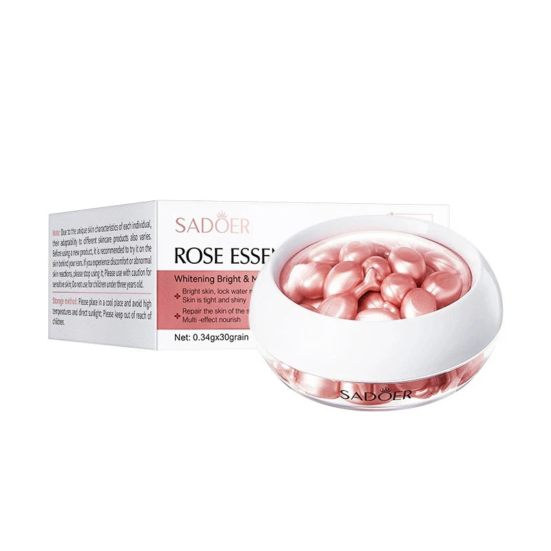 30pcs SADOER Rose Sanil Vitamin C Face Serum Capsule Facial Moisturizing Firming Facial Essence Beauty Face Skin Care Products