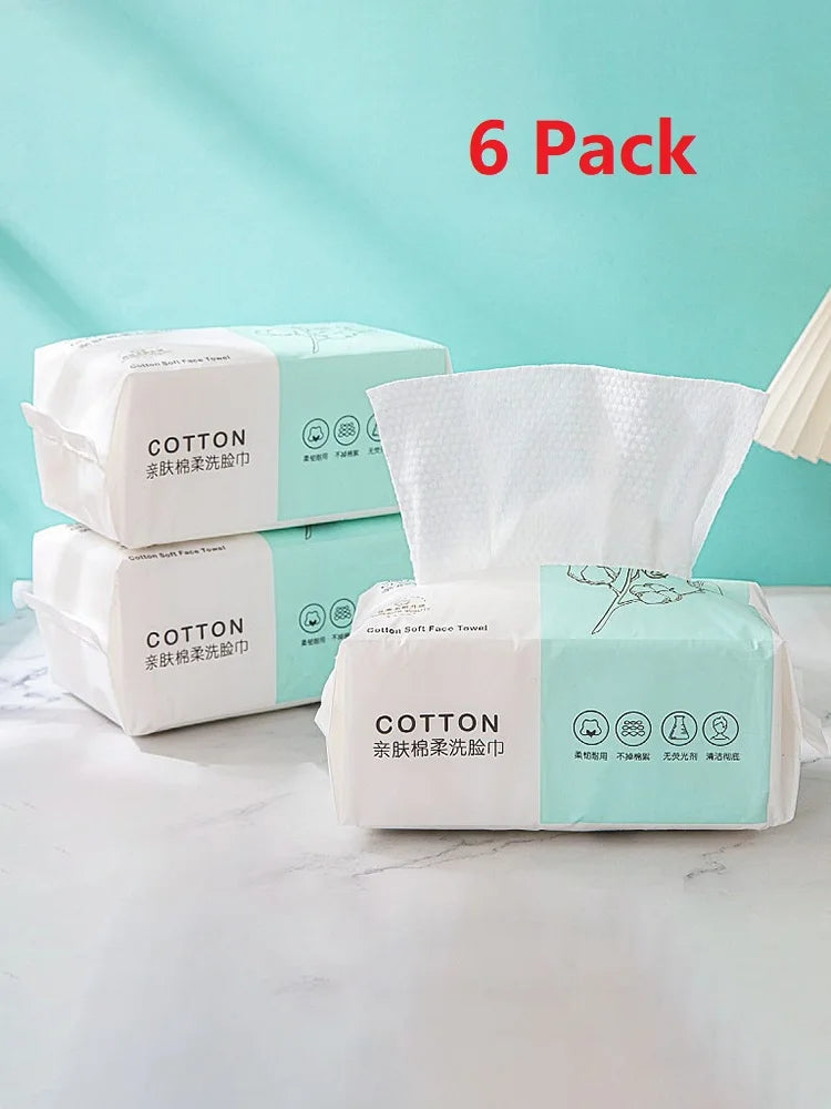 100 Pumps Thickened Disposable Face Towel 100Cotton Soft Fabric Travel Cleansing Dry Wet Makeup Remover Pearl Cotton Reusable