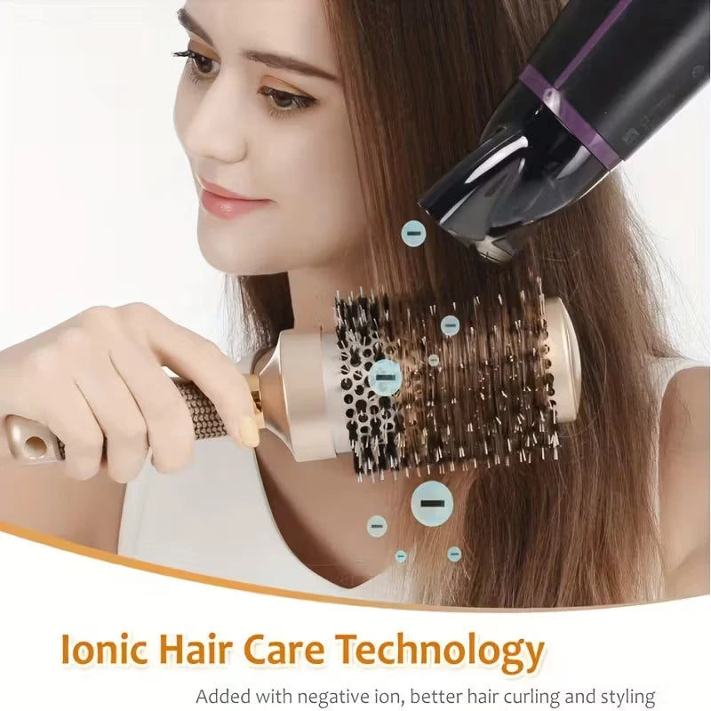 4 Sizes Curling Hair Comb Heat Conductive Aluminum Barrel Volumizing Curling Styling Brush with Air Vent Boar Bristle Hair Brush
