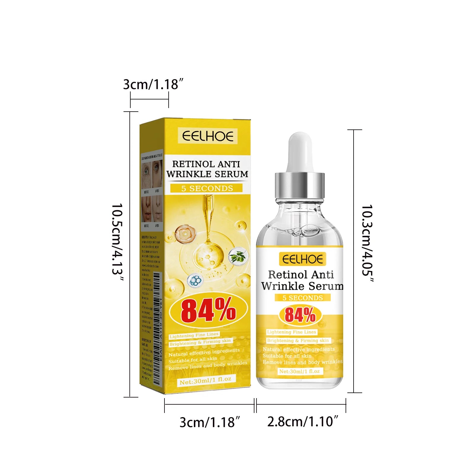EELHOE Retinol Anti‑Wrinkle Serum Deep Soothing Fine‑Line Minimizer Pore Reduction Improve Dullness Facial Nourishing Essence
