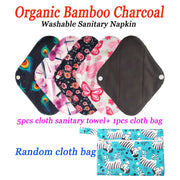 6pcs/lot Health Feminine Hygiene Bamboo Charcoal Panty Liner Reusable Waterproof Ventilate Material Menstrual Cloth Sanitary Pad
