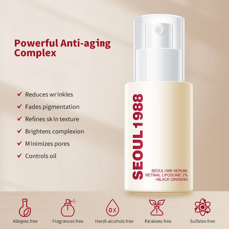 1/2/3PCS Korean SEOUL 1988 Retinol Face Serum Fade Fine Wrinkle Moisturizing Whitening Remove Spot Shrink Pores Beauty Skin Care