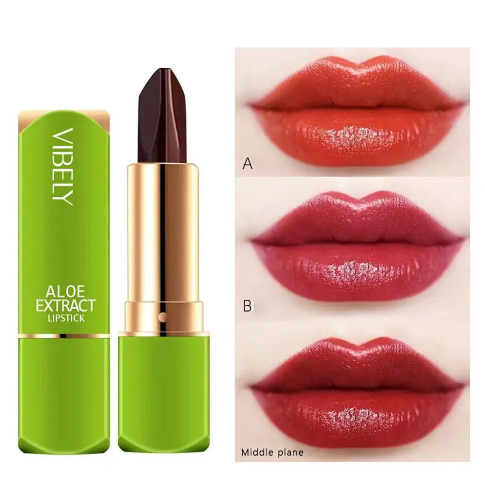 VIBELY winter Moisturizing Changing 3 colors Lip Balm Natural Aloe Vera Long Lasting  Lipstick for Women Color-Shifting Makeup