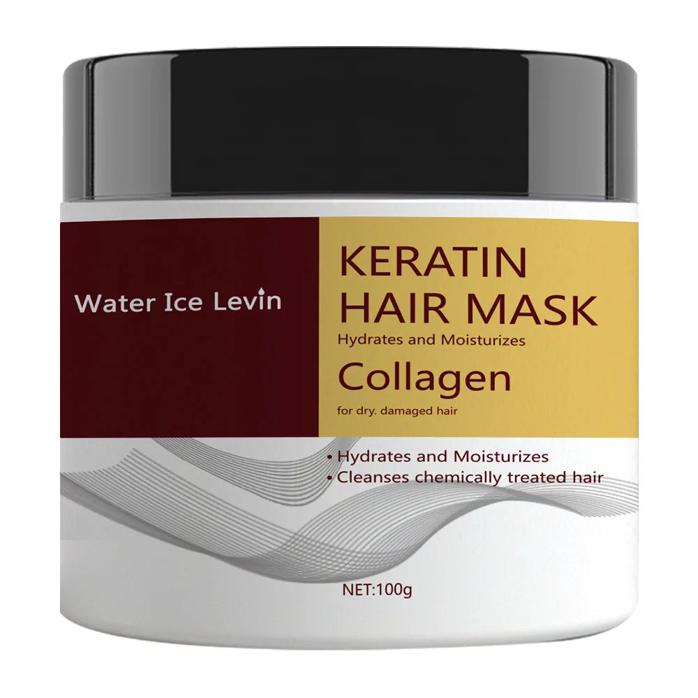 Keratin Hair Mask. Hydrolyzed Keratin Collagen. Hydrates Moisturizes. Repairs Dry Damaged Hair. Coconut Argan Oils. 100g.