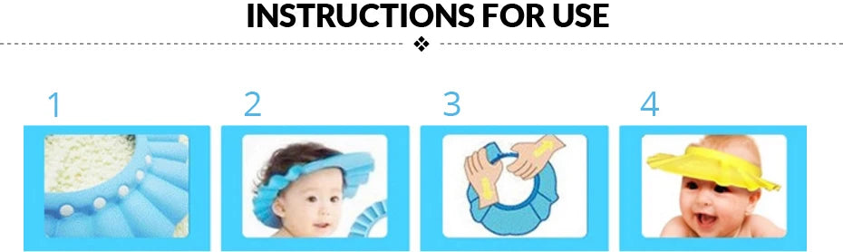 Adjustable Baby EVA Bath Shampoo Cap Waterproof Shower Visor Hat Anti-splash Hair Wash Shield Eye Ear Protection Bathing Hat for