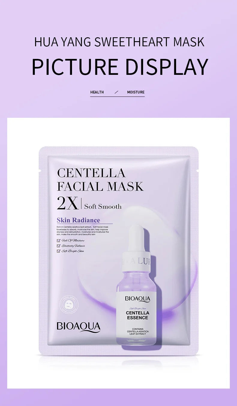 20pcs/5pcs Centella Collagen Face Mask VC Moisturizing Refreshing Sheet Masks Hyaluronic Acid  Facial Mask Skin Care Products