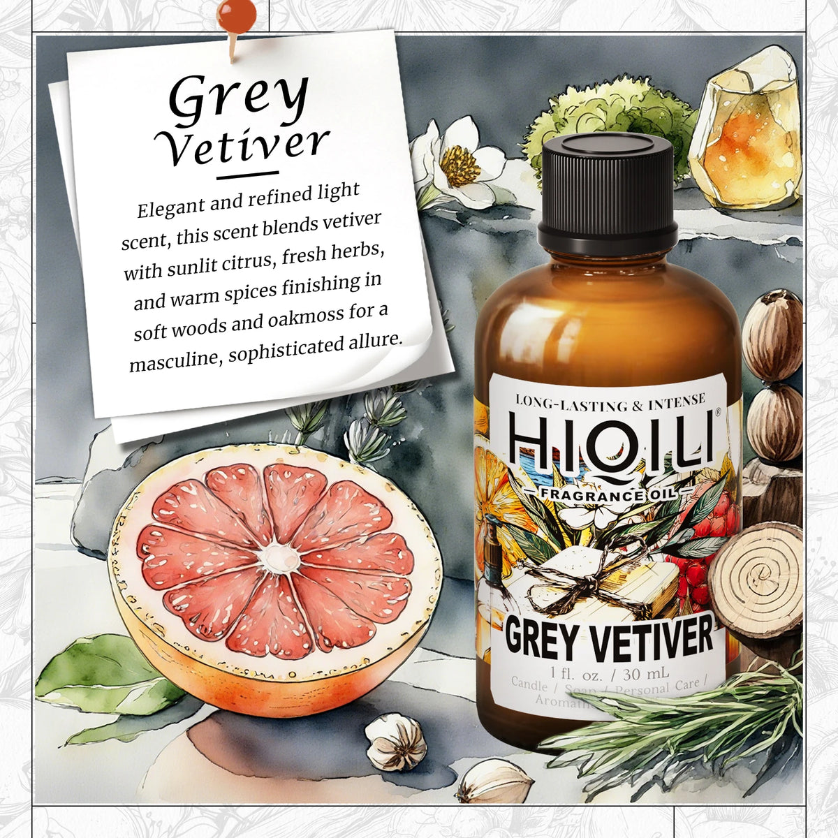 HIQILI New 30ml Perfume Oil Series, Vanilla/Lavender/Rose/Sandalwood 100% Natural Extract Perfume Oil, For Home Use, Humidifier