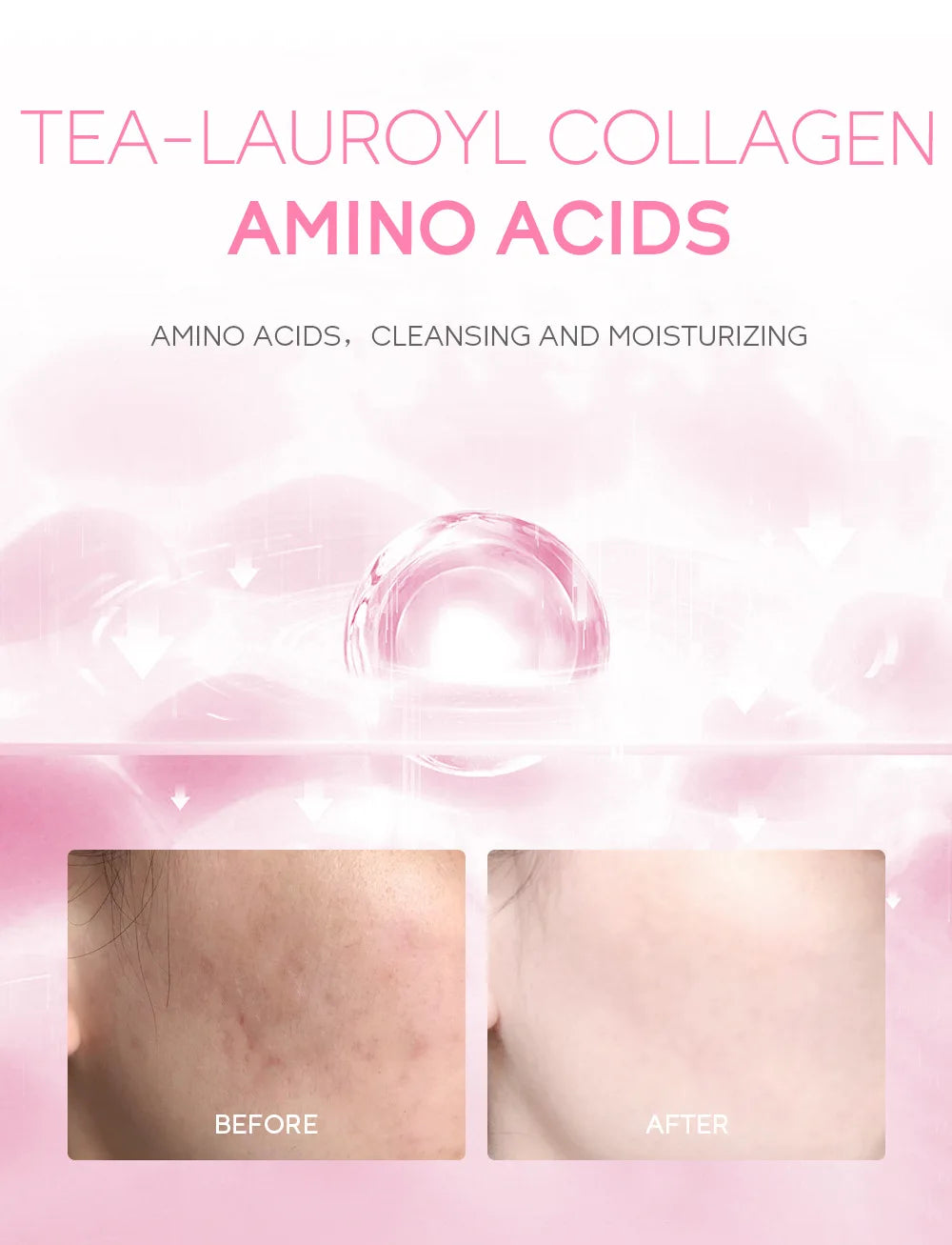 Sakura Gentle Facial Foaming Cleanser Shrink Pores Deep Clean Oil Control Reduce Blackhead Moisturizing Facial Skin Care