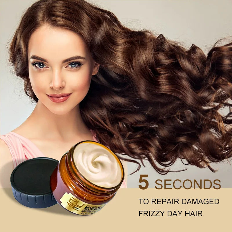 PURC No Steam Hair Mask Intensive Repair Dry Damaged Hair Smooth Silky Anti-Breakage Volumizing Hair Spa Treatment Conditioner