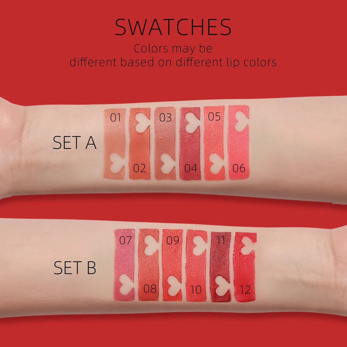 Matte Lipstick Set with Matte Finish, Waterproof and Not Easy to Stick to Cups, 6-Color Gift Box Lipstick Set