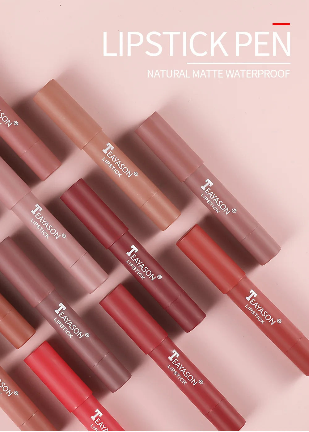 Nude Velvet Matte Lipstick Pen Lasting Waterproof Color Rendering Non-stick Cup Lipstick Pencil Lipliner Women Makeup Lip Stain