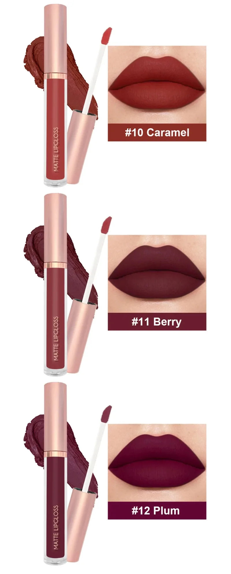 12 Colors Matte Velvet Sexy Lip Gloss Waterproof Long-Lasting Non-stick Cup Lip Glaze Nude Liquid Lipstick Lips Makeup Cosmetics