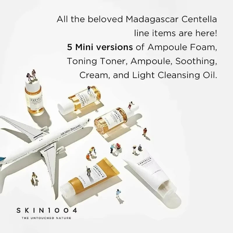 5Pcs SKIN1004 Madagascar Centella Travel Kit Set Cleansing Oil Toner Ampoule Cream Sun Cream Cica Soothing Calm Korea Skin Care