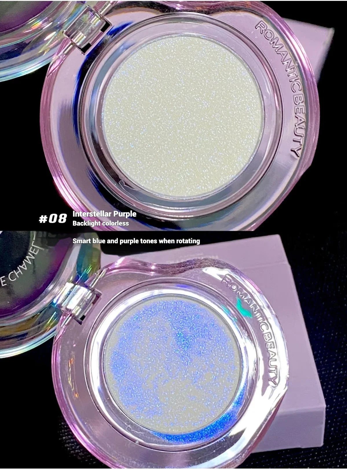 RMT High Gloss Chameleon Highlight Matte Purple Fine Powder Cream Blusher Shiny Face Brightening Integrated Plate ROMATIC Makeup