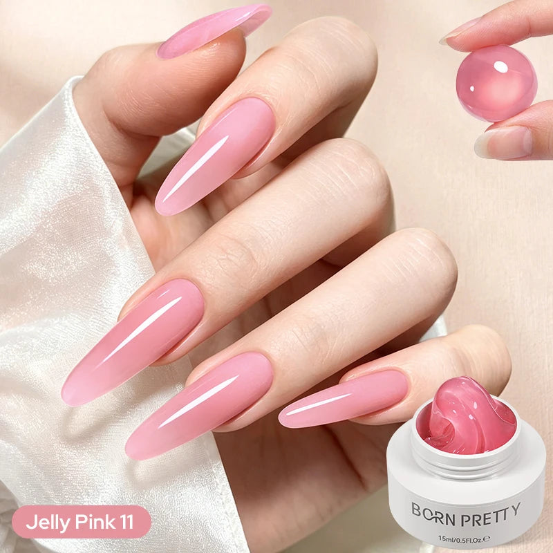 BORN PRETTY 15ml Clear Non Stick Hand Extension Gel 3D Shaping Sculpting Carving Nail Art Solid Hard Gel for Fake Nail