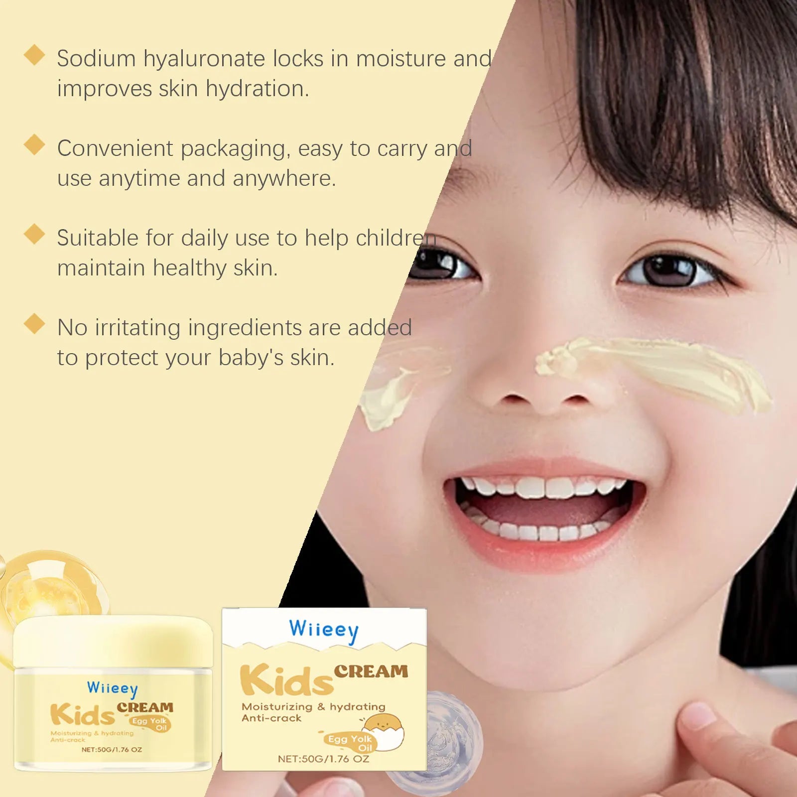 Anti-Cracked Facial Cream for Kids Deep Moisturize Nourish Strengthen Skin Barrier Soothing Dryness No Irritating Baby Bum Cream