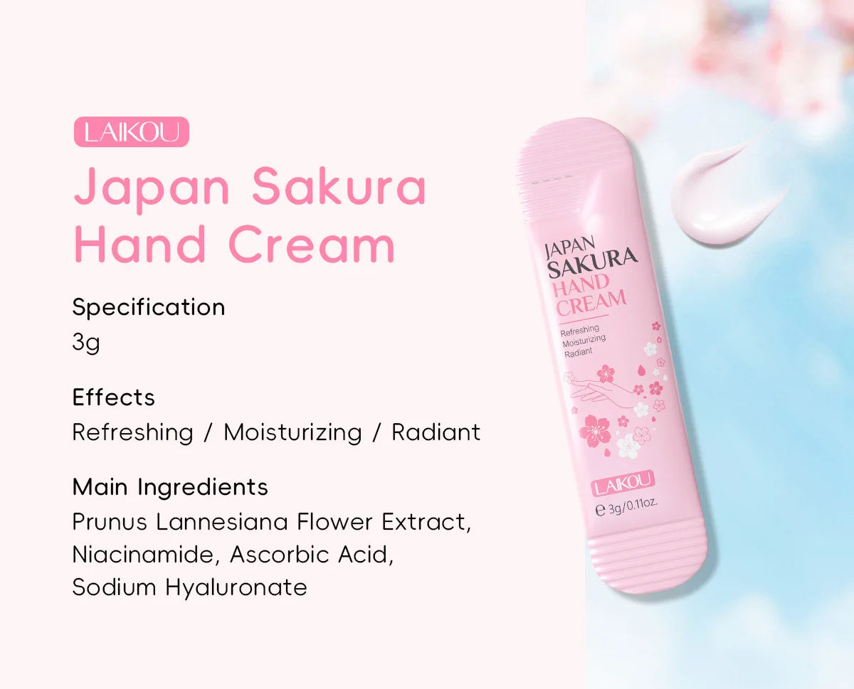 7pcs Collagen Sakura Hand Cream Skin Soften Nourish Care Deep Cracked Repair Beauty Products Girl Moisturizing Hand Skin