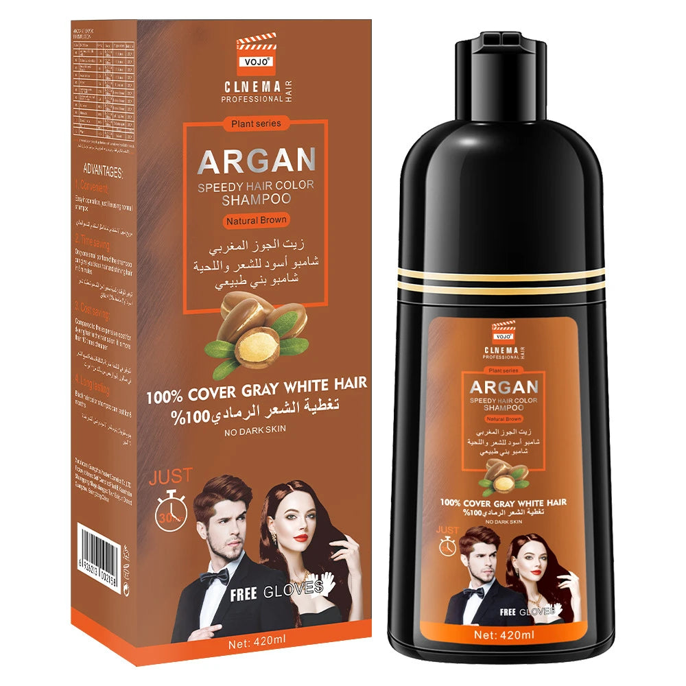 420ml Hair Dye,3-in-1 Hair Dye Shampoo Rapid Hair,Cleansing & Moisturising,Smoothing Black Hair Coloring Shampoo,Hair Care