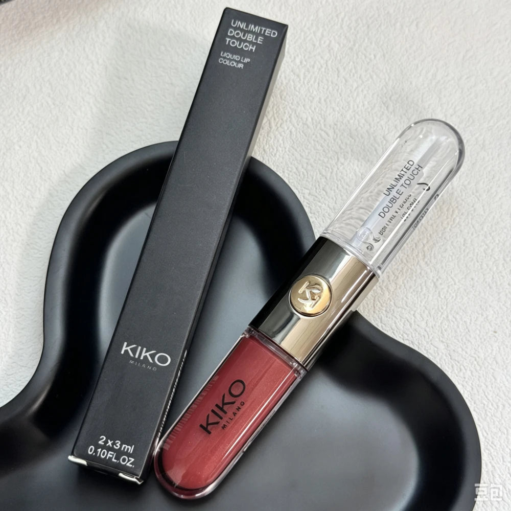 Luxury KIKO Milano Unlimited Double Touch 103 Milk Tea Double Headed Lipstick Mirror Non-Stick Long-Lasting Moisturizing Daily