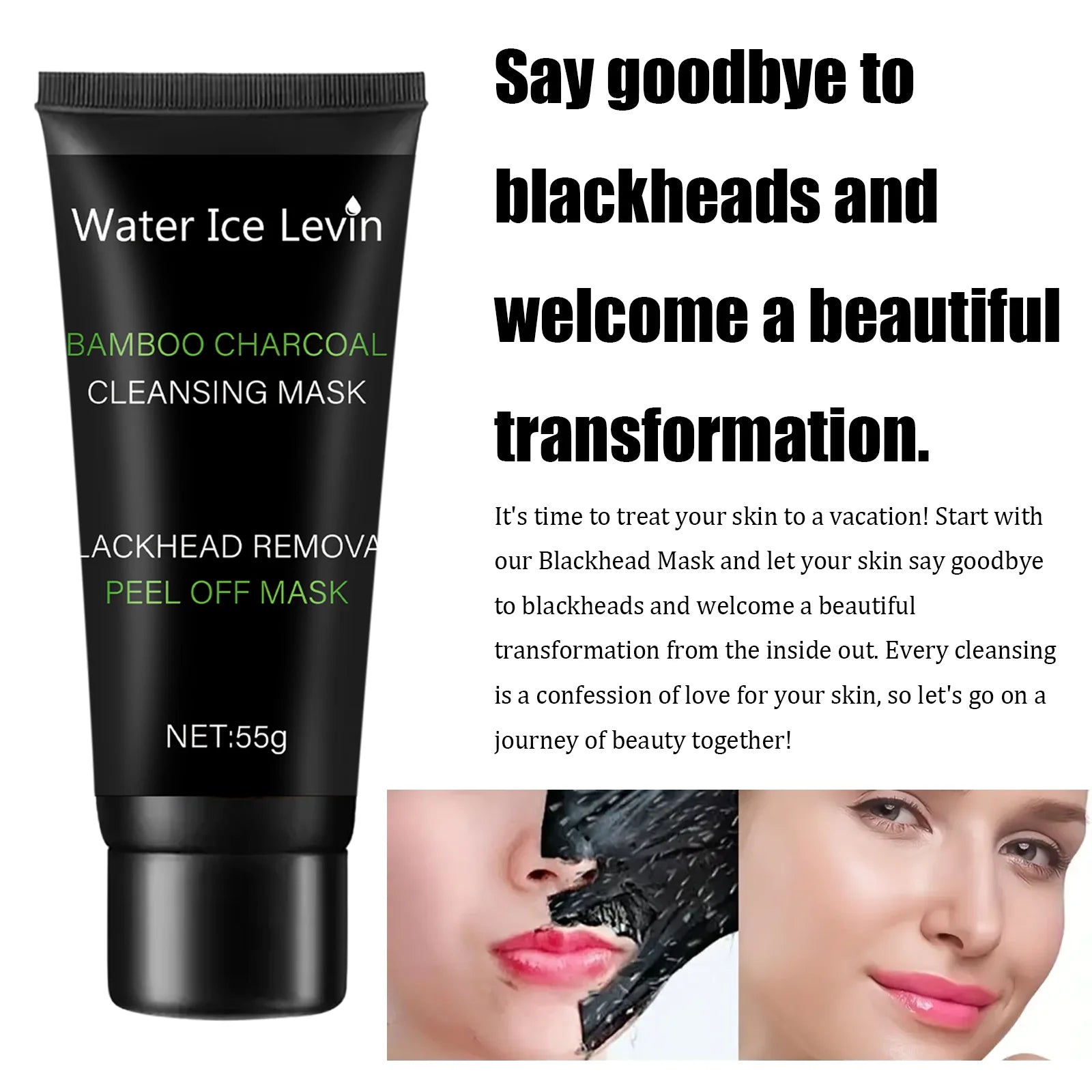 Bamboo charcoal cleansing mask Blackhead Removal Deep Mask Deep Cleansing Cleansing Exfoliating Mask Treatment Black Mask