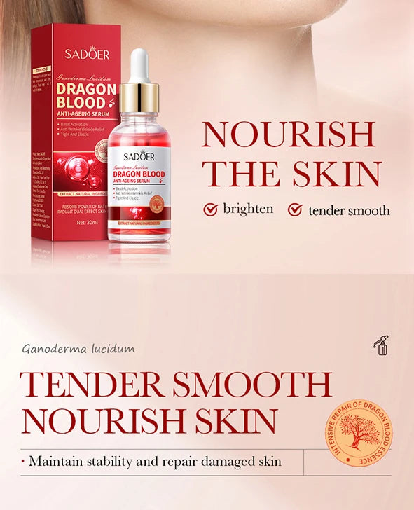 SADOER Ganoderma lucidum Dragon Blood Facial Serum Face Lotion Moisturizing Face Emulsion Oil Refreshing Control Facial Essence