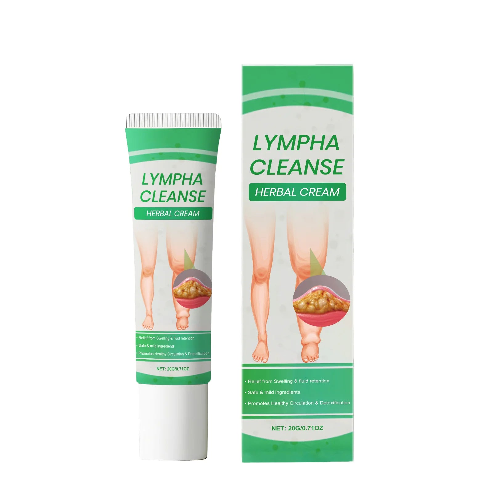 Lymphatic Drainage Cream for Body Lymphatic Massage Legs Blood Circulation Improvement Detox Edema Swelling Removal Herbal Cream