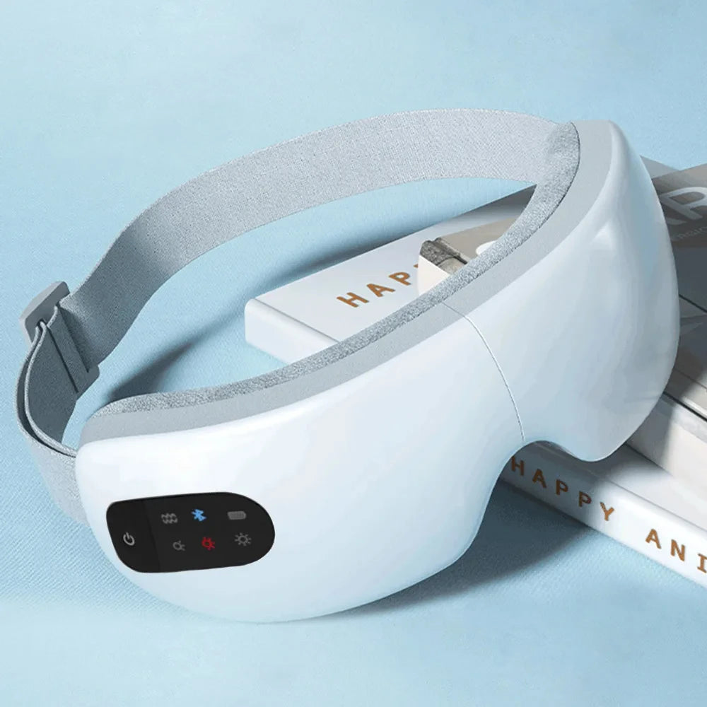 All-in-One Bluetooth Eye Massager with Vibration – Smart Mask with Wireless Charging for Eye Care