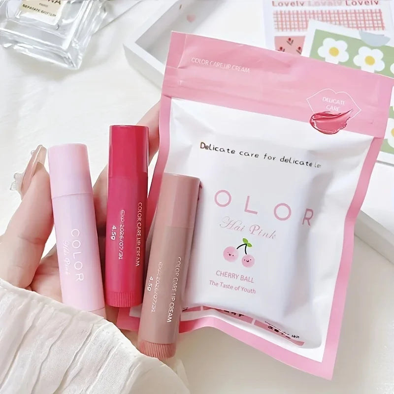 Glow Lip Gloss 3 Colors Long-lasting Moisturizing Lip Tint Shiny Lip Makeup Cosmetics diluting lip lines, anti-drying lip balm