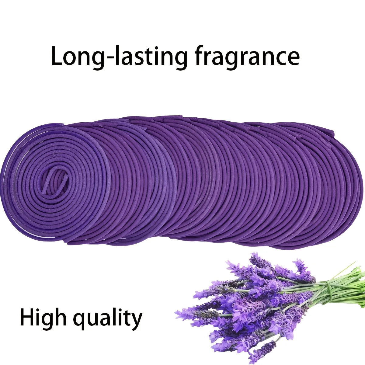 50 Lavender Scented Spiral Candles, Burning Time for 3-4 Hours, Fresh and Elegant Fragrance, Suitable for Yoga, Meditation, Home, Office and Outdoor Use, Portable and Long-Lasting Fragrance, Natural and Long-Lasting Lavender