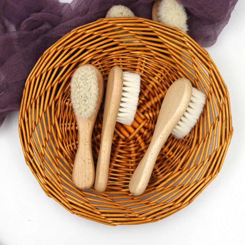 2pcs comb and brush set baby care beech wood brush and comb gift set TG183