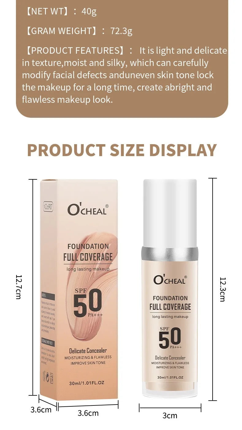 Color Changing Foundation Makeup Concealer Long Lasting Moisturizing Nourishing Oil-Control Skin Face Base Cosmetics