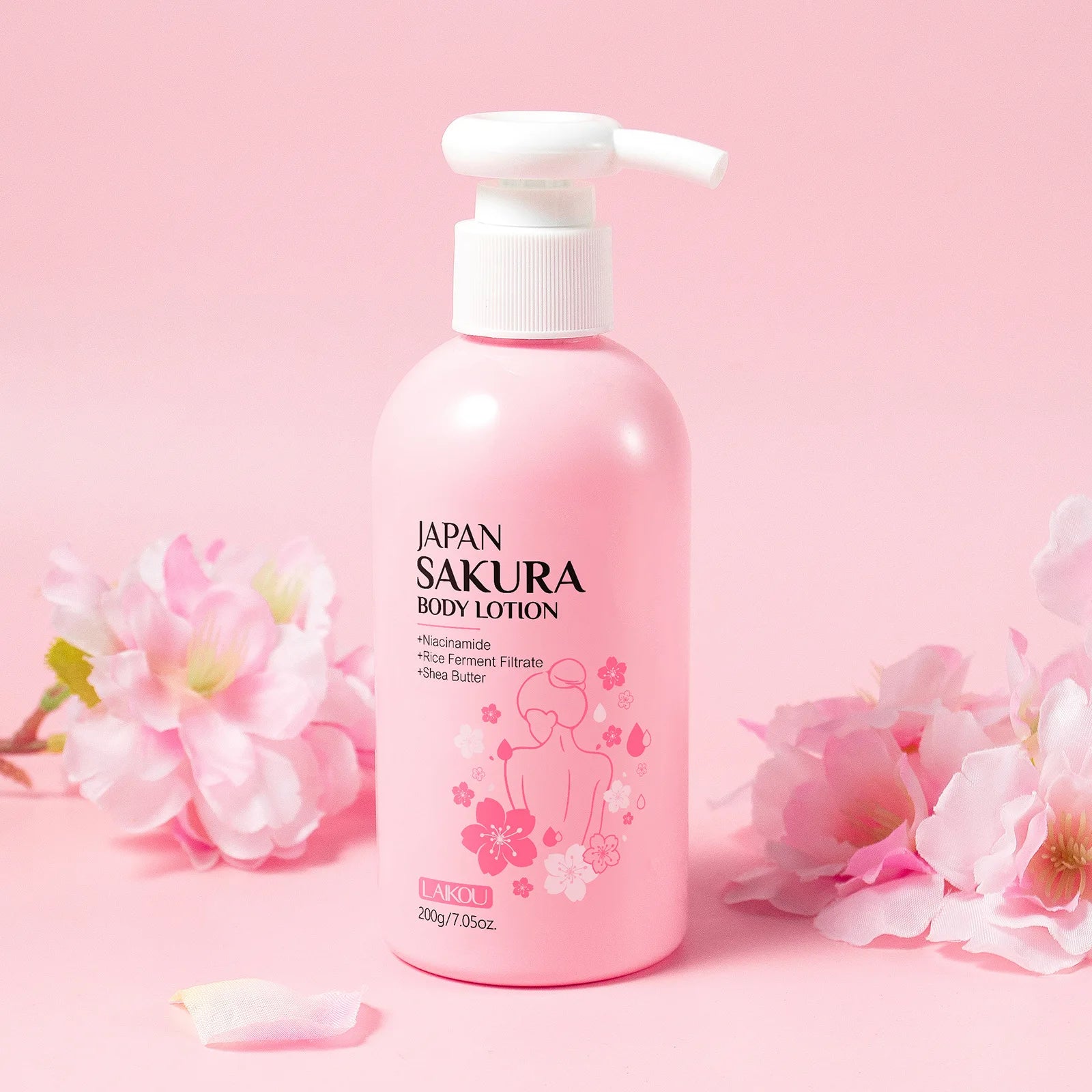 Laikou Cherry Blossom Body Lotion Moisturizing & Repairing  Winter Chapped Skin Care Moisturizing Without Greasiness 200g/120g