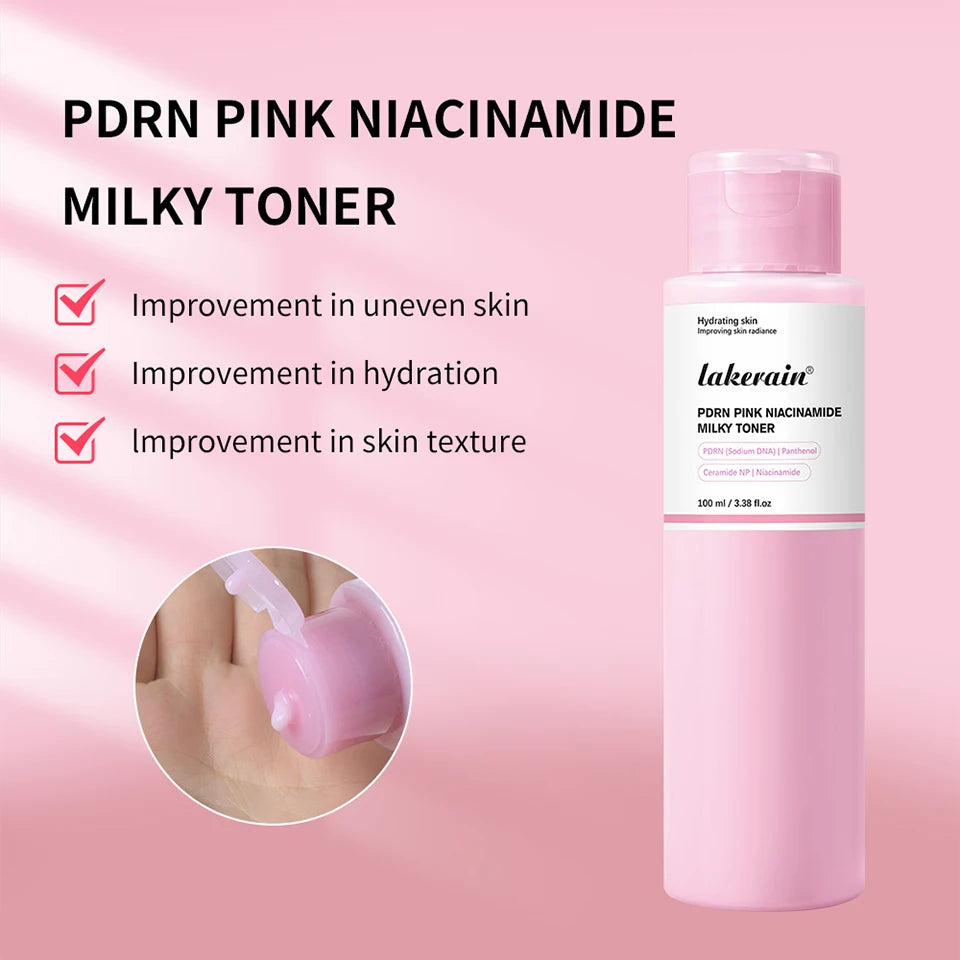 Pink Niacinamide Milky Toner Long-lasting Hydration Even Skin Tone Quickly Absorbed Achieve Dewy Glass Skin Daily Milky Toner