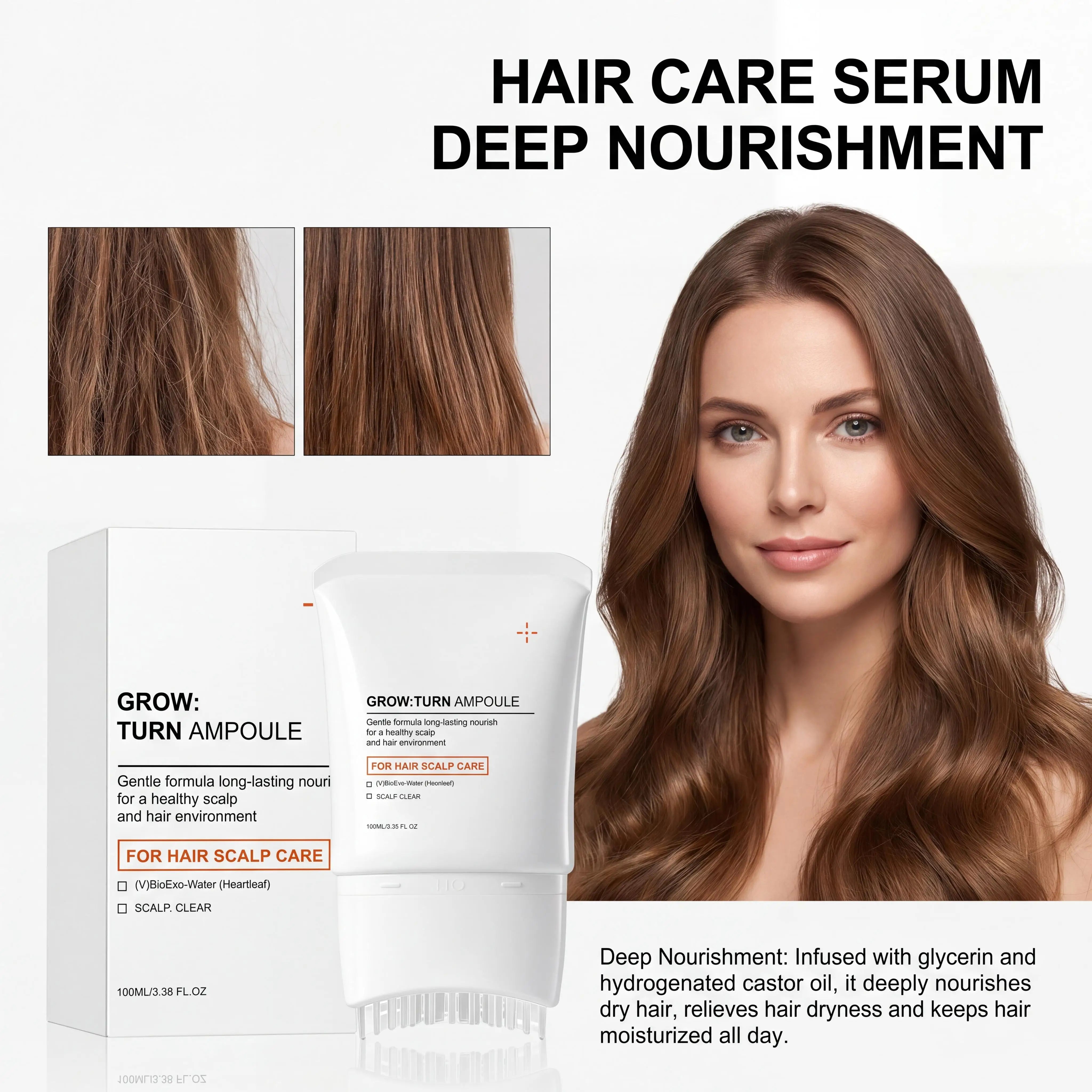 Volumizing Hair Serum Deep Nourish Care Repair Damaged Hair Roots Improve Scalp Environment Scalp Massager With Built-In Brush