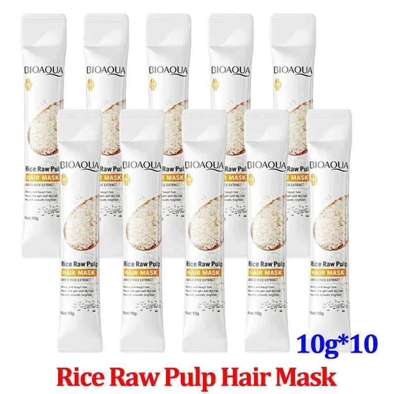 Rice Magic Keratin Hair Mask 5 Seconds Repair Damaged Frizzy Hair Soft Smooth Shine Moisturizing Nourishing Hair Root Care
