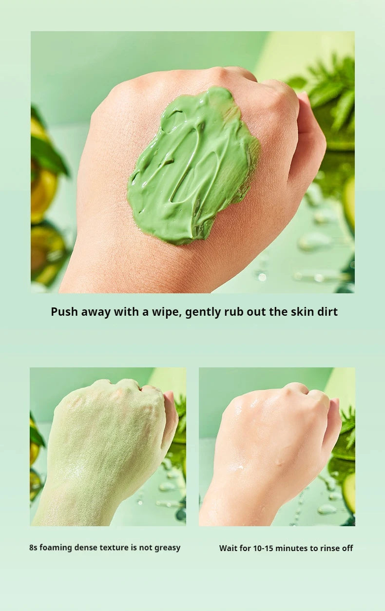 12 Piece Avocado Bubble Facial Mask Set - Deep Cleansing and Moisturizing with Glycerin, Suitable for All Skin Types