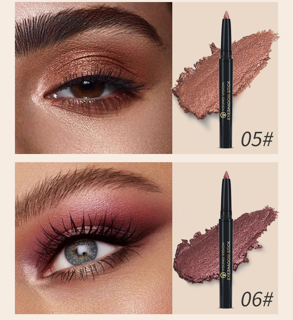 Shimmer & Matte Multi-Color Eyeshadow Sticks | Blendable, Long-Lasting Eye Shadow Pencils Smooth Application for Bold or Natural